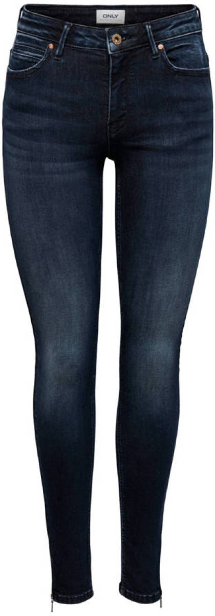 Only skinny jeans met biologisch katoen donkerblauw