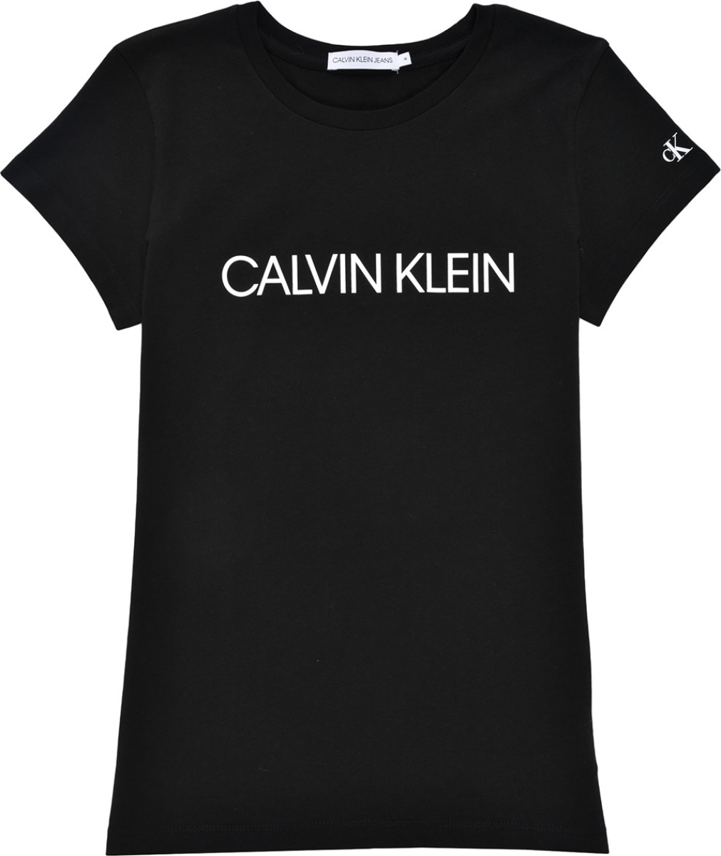 CALVIN KLEIN JEANS slim fit T-shirt met logo zwart
