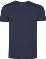 WE Fashion Fundamentals basic slim fit T-shirt met biologisch katoen marineblauw