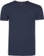WE Fashion basic slim fit T-shirt met biologisch katoen marineblauw