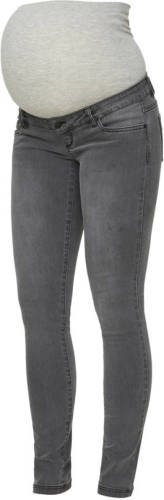 MAMALICIOUS low waist slim fit zwangerschapsjeans Lola grijs