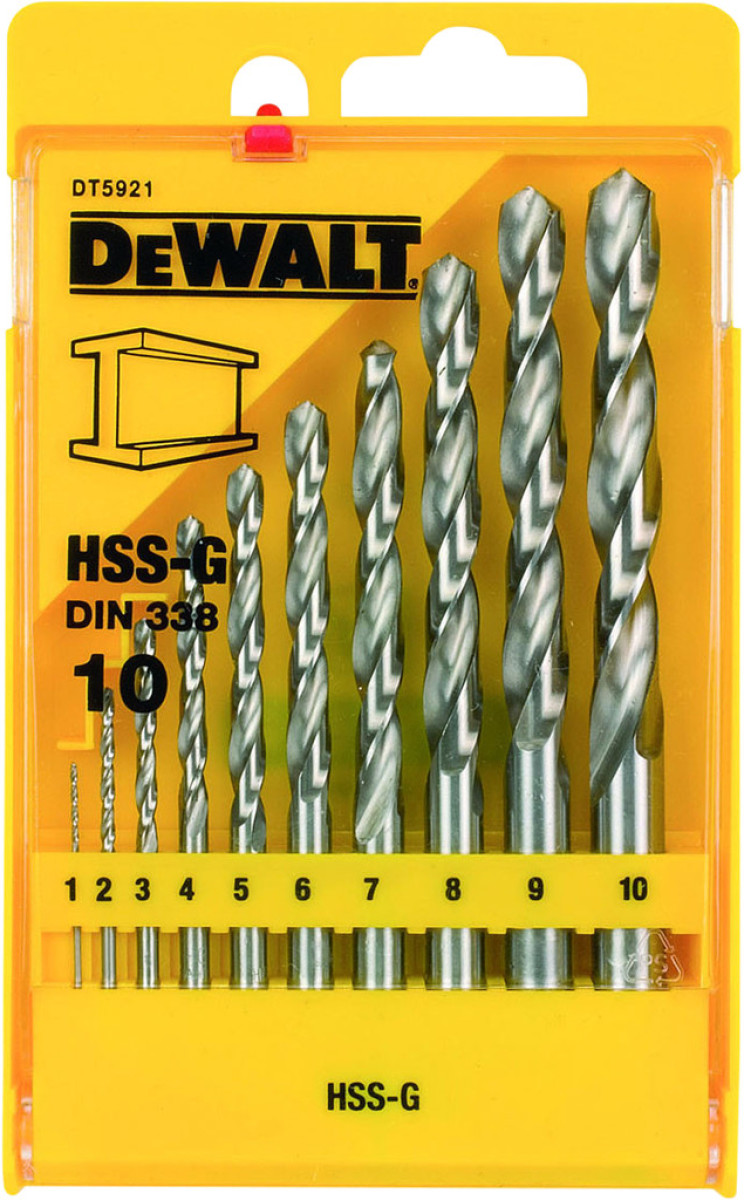 DeWalt 10-delige Metaalborenset HSS-G