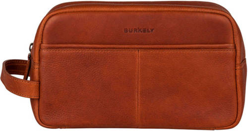 Burkely leren toilettas Antique Avery cognac