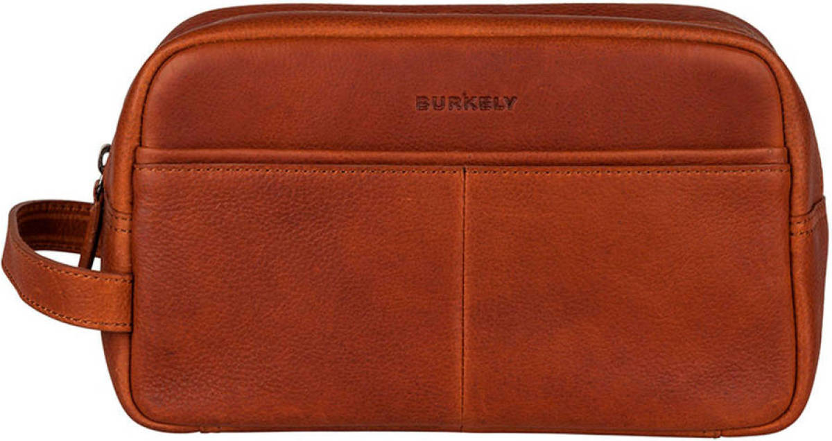 Burkely leren toilettas Antique Avery cognac