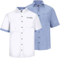 Jan Vanderstorm overhemd Plus Size Evin (set van 2)wit/blauw