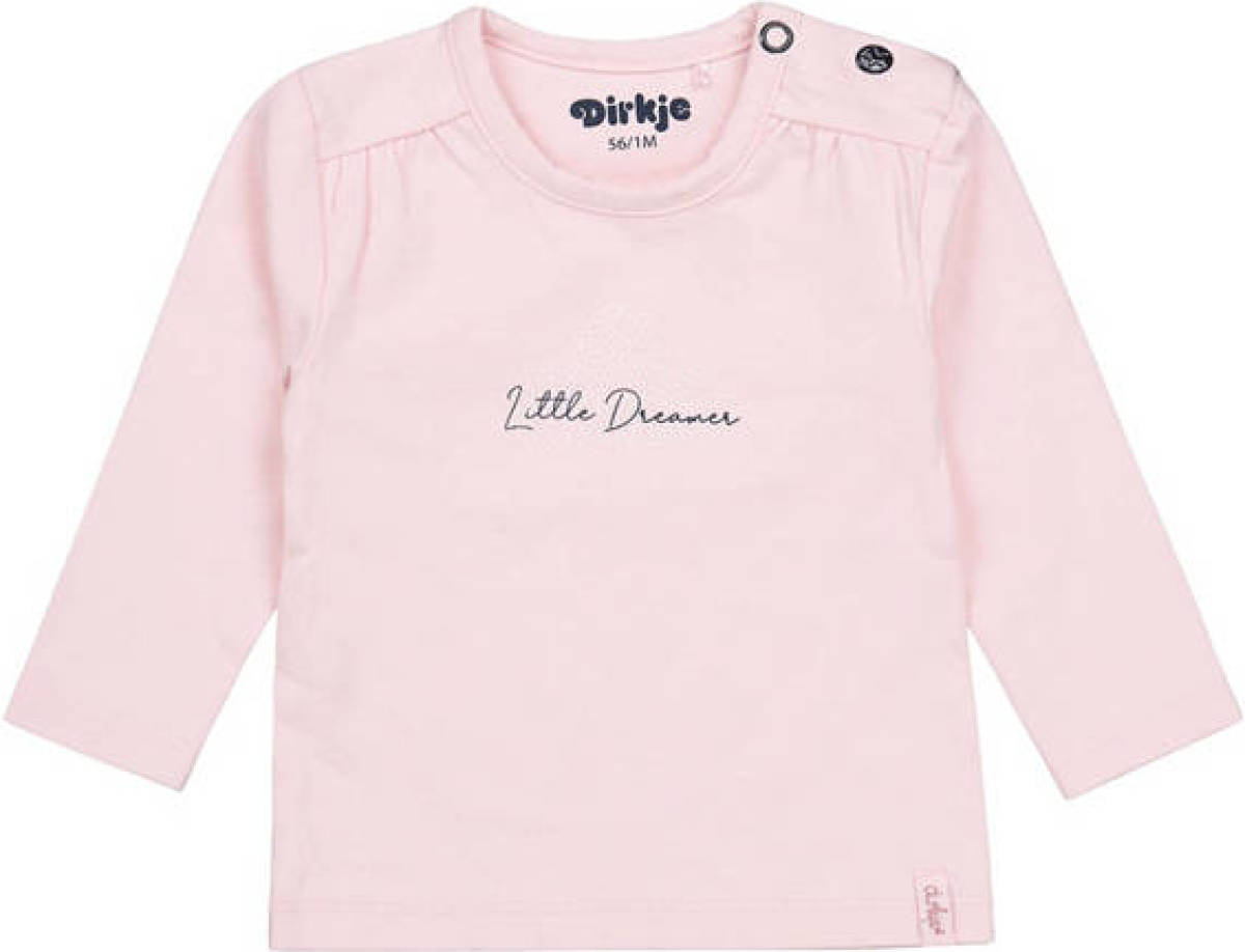 Dirkje longsleeve met biologisch katoen lichtroze/donkerblauw