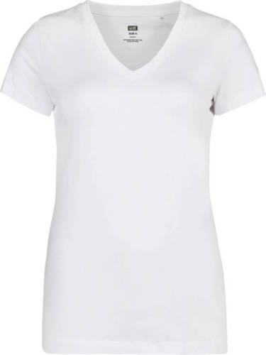 WE Fashion basic T-shirt met biologisch katoen wit
