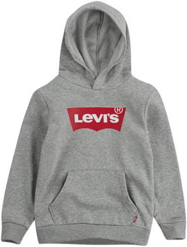 Levi's Kids hoodie Batwing met logo grijs melange