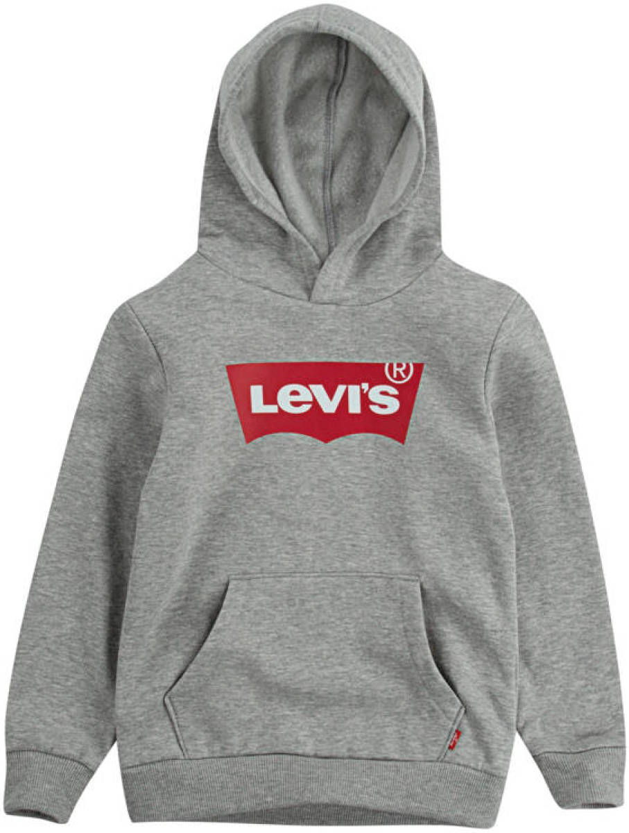 Levi's Kids hoodie Batwing met logo grijs melange