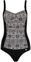 Lascana corrigerend badpak met all over print zwart/wit