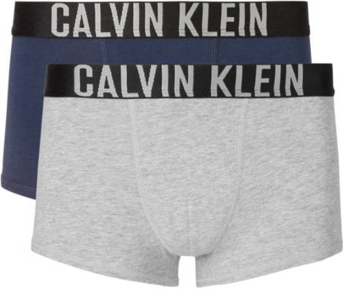 Calvin klein UNDERWEAR boxershort - set van 2 grijs/donkerblauw