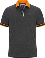 Jan Vanderstorm loose fit polo Plus Size Isfried donkergrijs