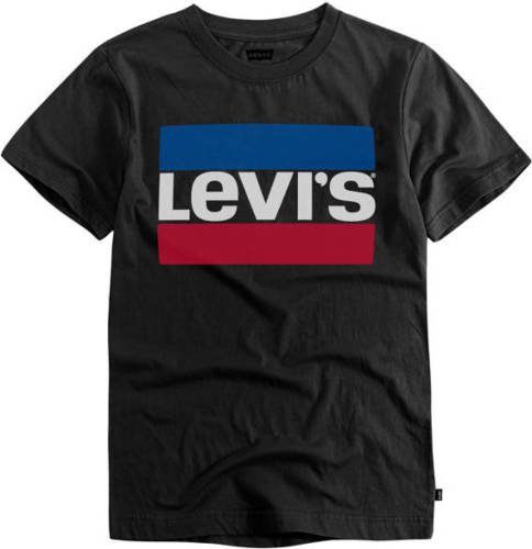Levi's Kids T-shirt met logo zwart/rood/blauw