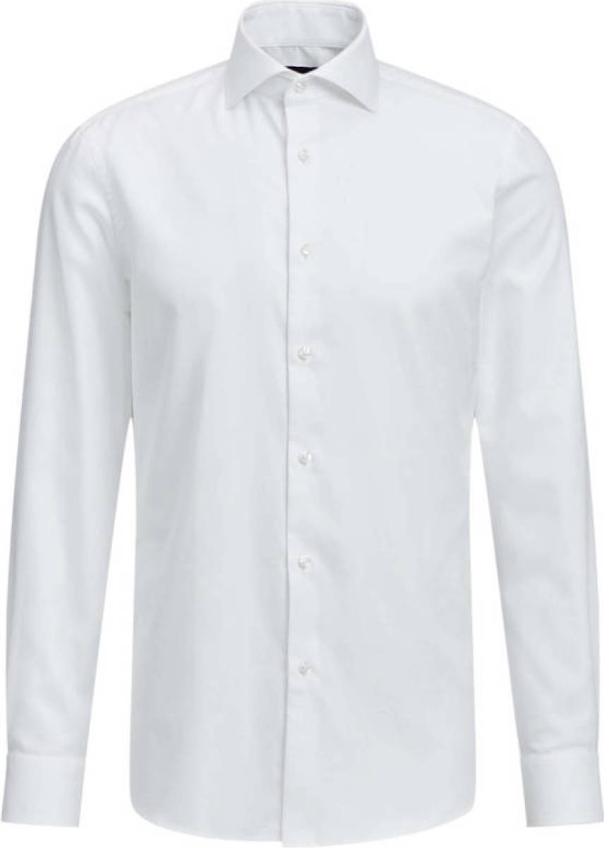 WE Fashion slim fit overhemd wit