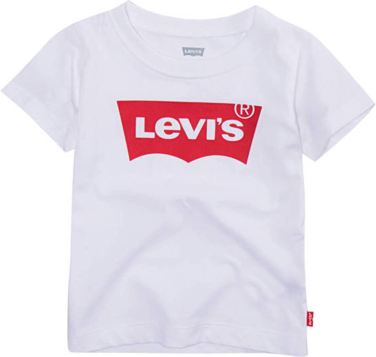 Levi's Kids T-shirt batwing met logo wit/rood