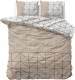 Sleeptime Elegance Geometric - Verwarmend Flanel - Taupe 2-persoons (200 x 200/220 cm + 2 kussenslopen) Dekbedovertrek