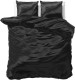 Sleeptime Elegance Satijn Geweven Uni - Zwart Lits-jumeaux (240 x 220 cm + 2 kussenslopen) Dekbedovertrek