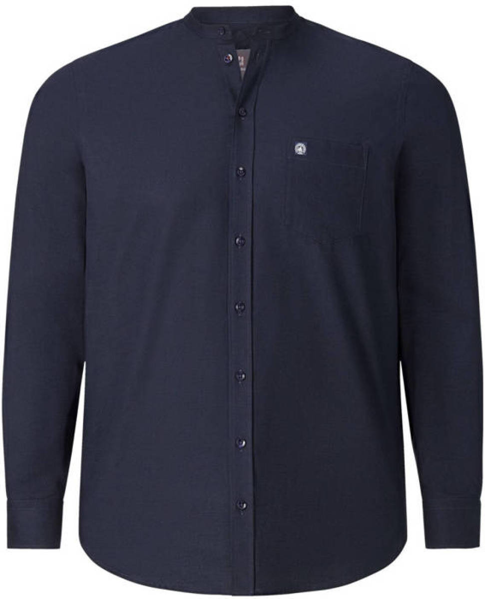 Jan Vanderstorm regular fit overhemd Kallu Plus Size donkerblauw