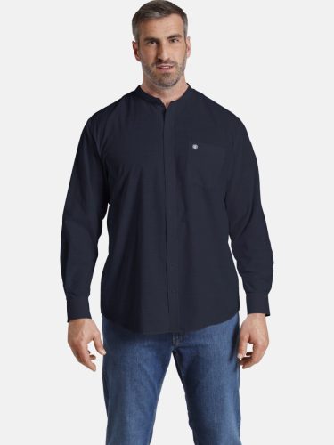 Jan Vanderstorm regular fit overhemd Kallu Plus Size donkerblauw