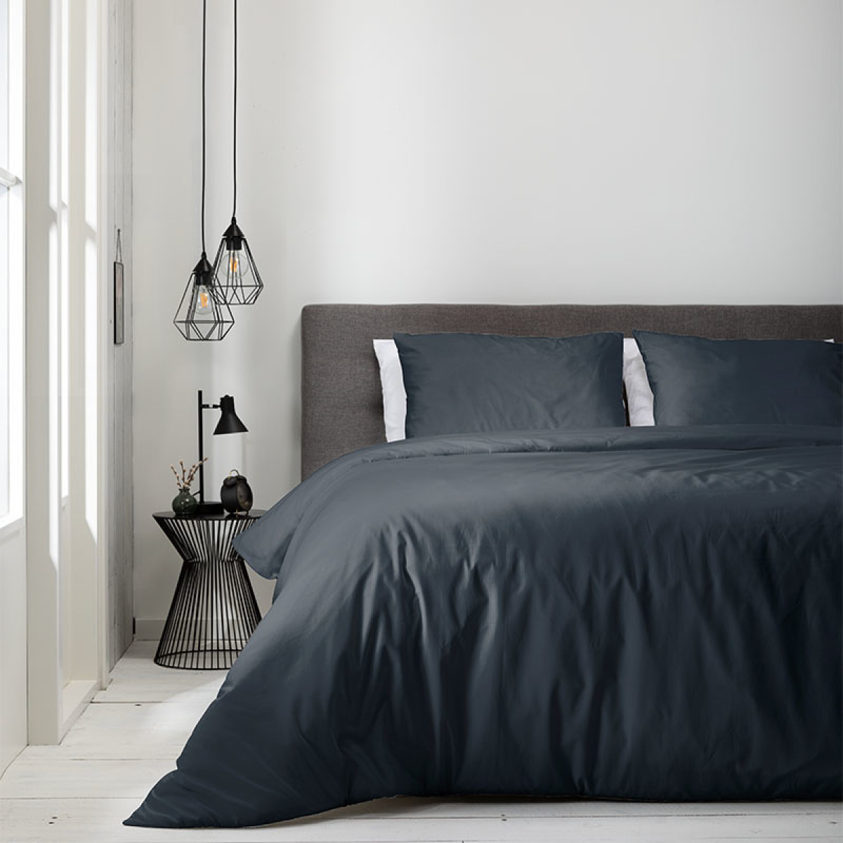 Luna Bedding Dekbedovertrek Luna Uni - Antraciet Lits-jumeaux (240 x 220 cm + 2 kussenslopen) Dekbedovertrek