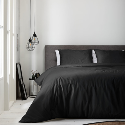 Luna Bedding Dekbedovertrek Luna Uni - Zwart Lits-jumeaux (240 x 220 cm + 2 kussenslopen) Dekbedovertrek