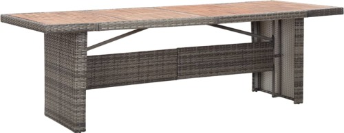 VidaXL Tuintafel 240x90x74 cm poly rattan en massief acaciahout