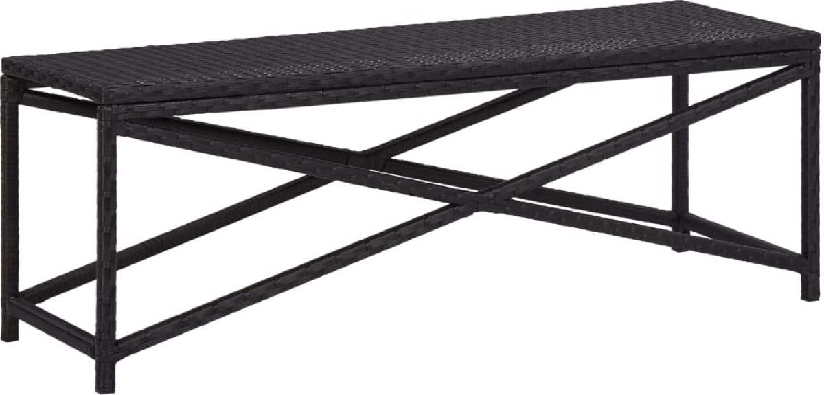 VidaXL Tuinbank 120 cm poly rattan zwart