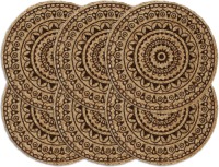 VidaXL Placemats 6 st rond 38 cm jute donkerbruin