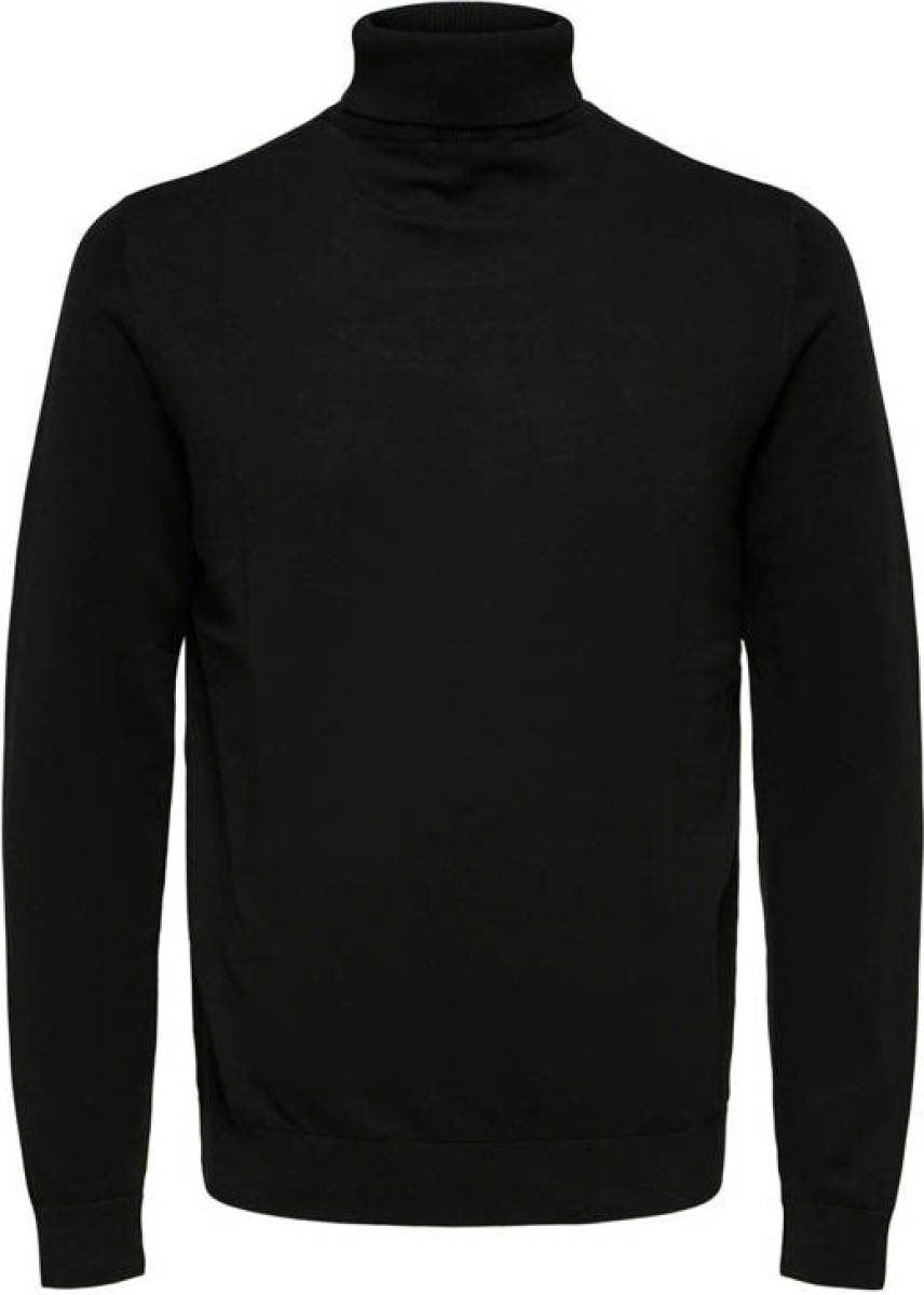 SELECTED HOMME fijngebreide coltrui zwart