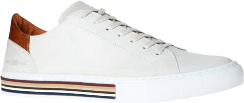 Manfield leren sneakers off white