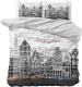 DreamHouse Bedding Old Amsterdam - Grijs 1-persoons (140 x 220 cm + 1 kussensloop) Dekbedovertrek