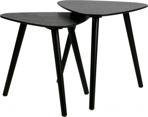 Merkloos Bijzettafel (set 2 stuks) NILA Zwart