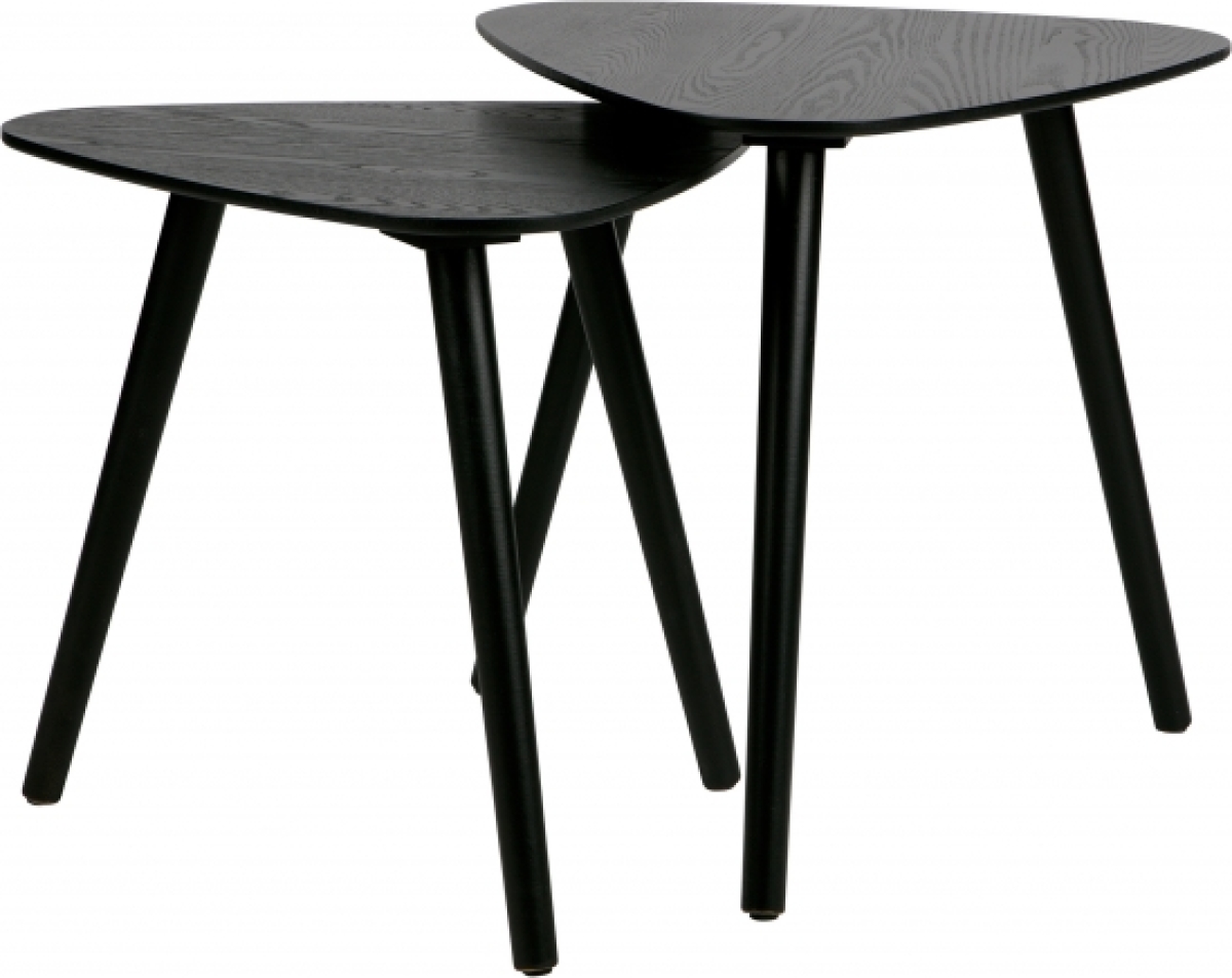 Merkloos Bijzettafel (set 2 stuks) NILA Zwart