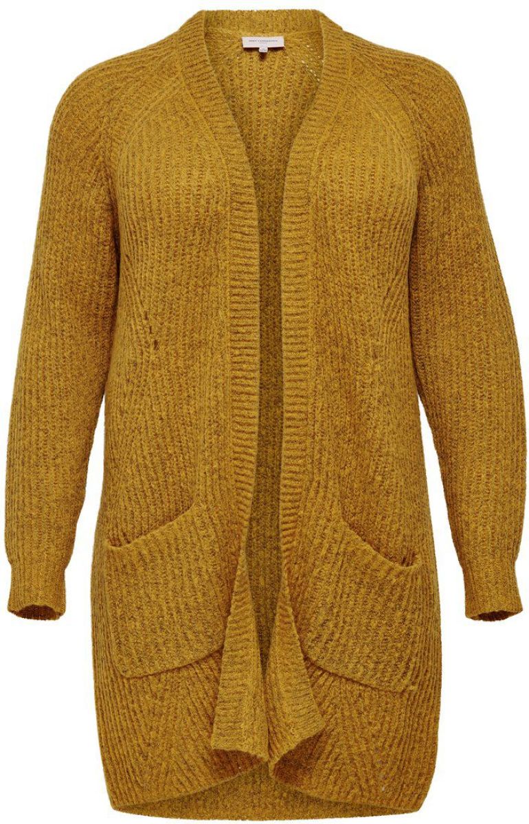 Only Curvy Lange Vest Dames Geel