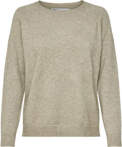 Only Effen Gekleurde Gebreide Trui Dames Beige
