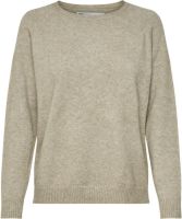 Only Effen Gekleurde Gebreide Trui Dames Beige