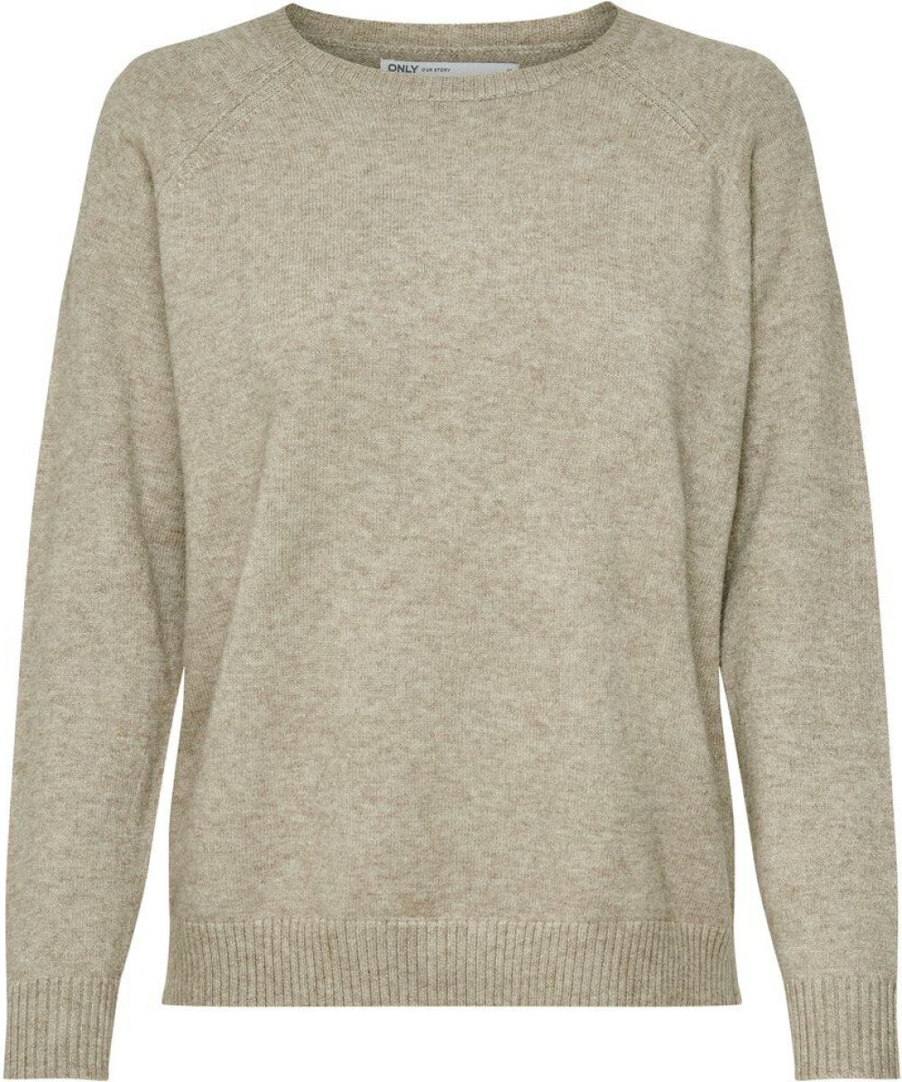 Only Effen Gekleurde Gebreide Trui Dames Beige