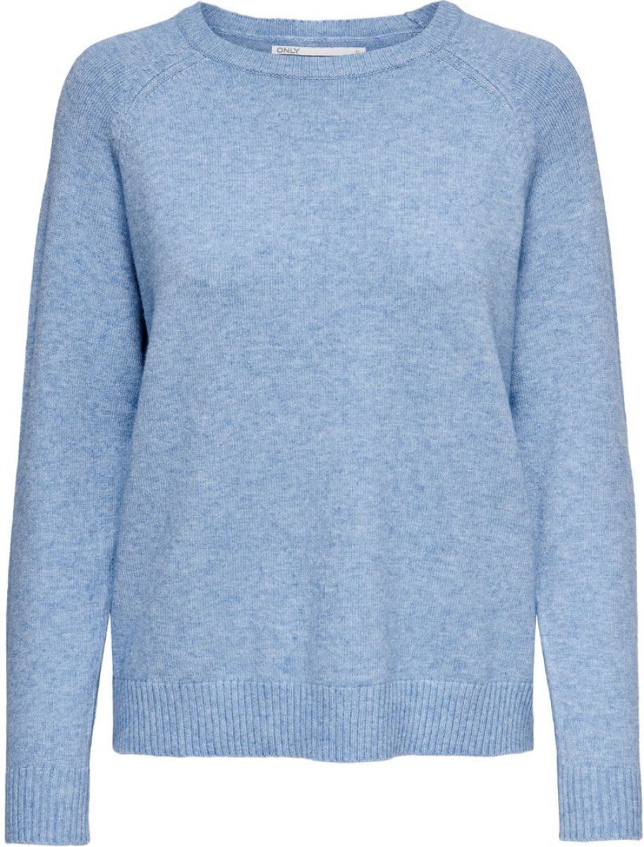 Only Effen Gekleurde Gebreide Trui Dames Blauw