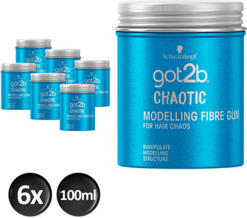 Schwarzkopf Got2b Chaotic Fibre Gum - 6x 100ml multiverpakking