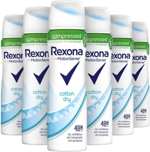 Rexona Women Compressed Cotton Dry anti-transpirant spray - 6 x 75 ml
