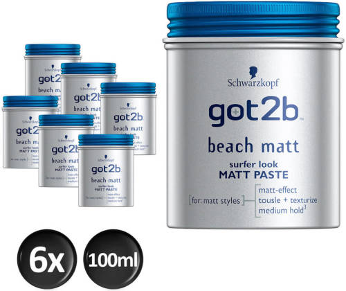 Schwarzkopf Got2b Beach Matt Paste - 6x 100ml multiverpakking