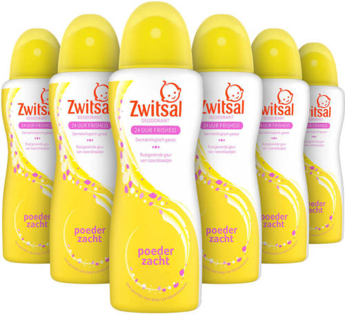 Zwitsal Original deodorant - 6x100 ml - zacht voor de huid - compressed