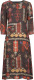 Desigual semi-transparante A-lijn jurk met all over print en plooien zwart/rood/multi