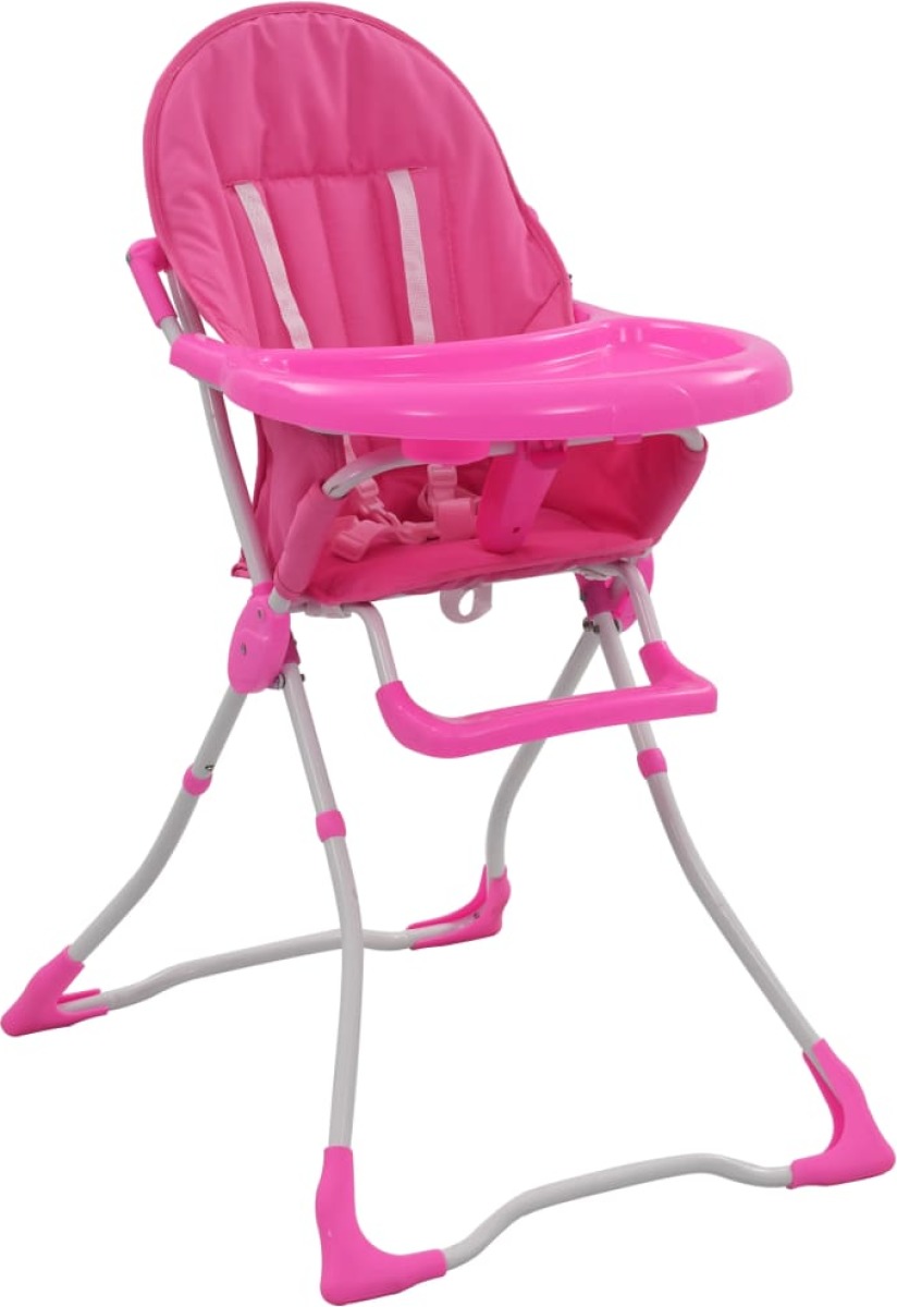 VidaXL Kinderstoel hoog roze en wit