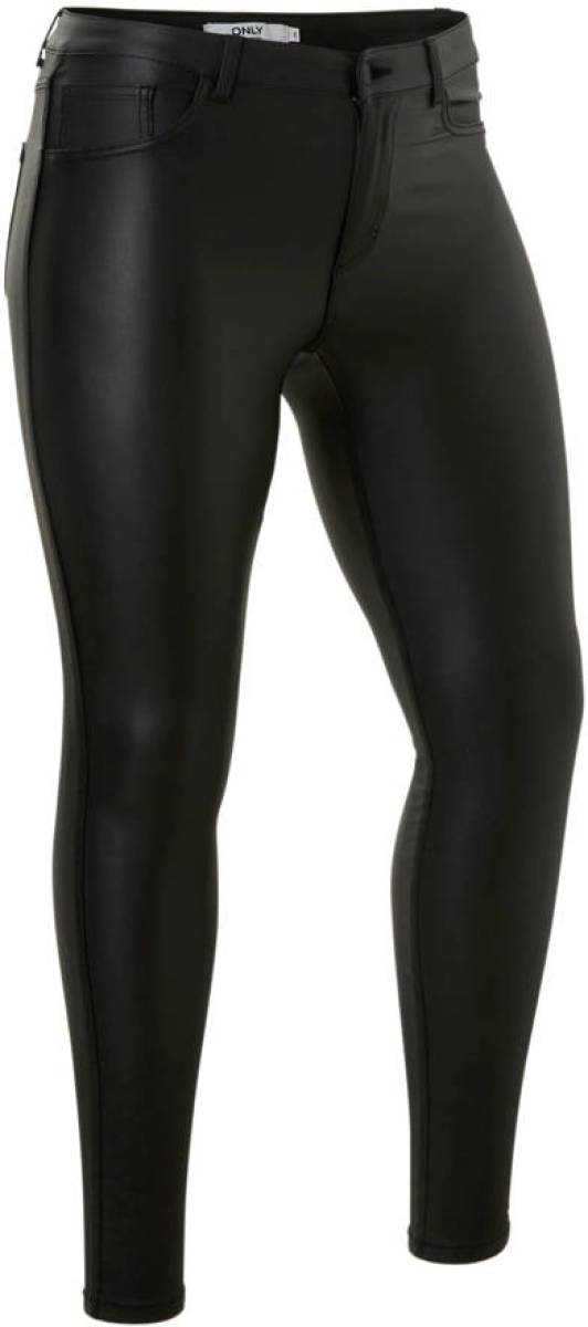 ONLY CARMAKOMA coated skinny jeans zwart