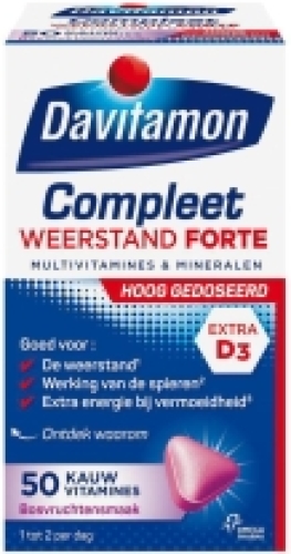 Davitamon Compleet Forte Weerstand Vitamine Tabletten Hooggedoseerd Bosvruchten