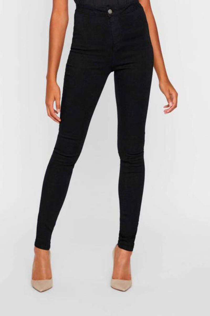 NOISY MAY super high waist jeans NMELLA zwart