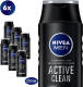 Nivea Men Shampoo Active Clean Voordeelverpakking