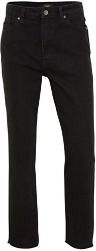 Only cropped high waist straight fit jeans Emily met biologisch katoen zwart