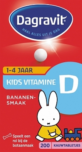 Dagravit Kids Vitamine D Banaansmaak Tabletten